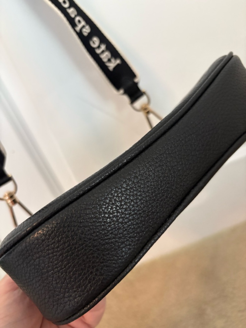 kate spade Black Leather Crossbody with Logo Strap - Picture 3 of 3